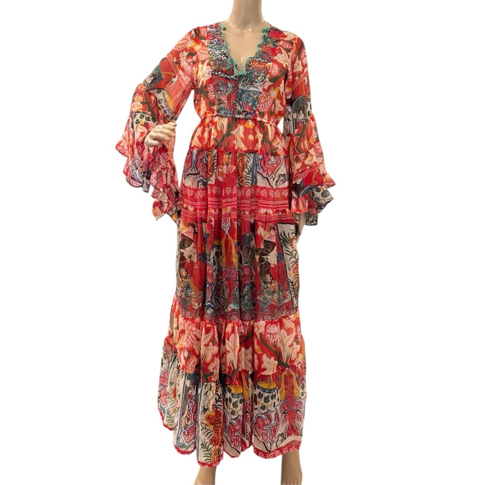 Leoni Al Sole Floral Beach Maxi Dress